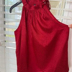 Chic Sleeveless Red Blouse